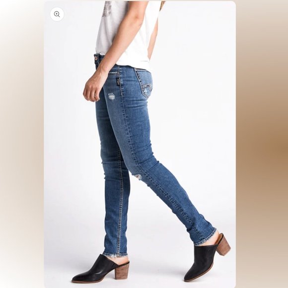 *Silver Jeans Co. Avery Slim Leg Indigo - Picture 3 of 6